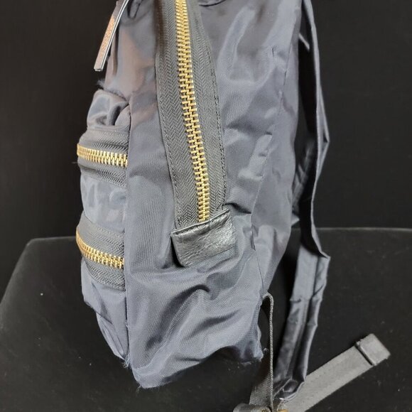 Marc by Marc Jacobs Nylon Mini Backpack – Black with Gold Zippers & Leather Trim - Picture 4 of 12